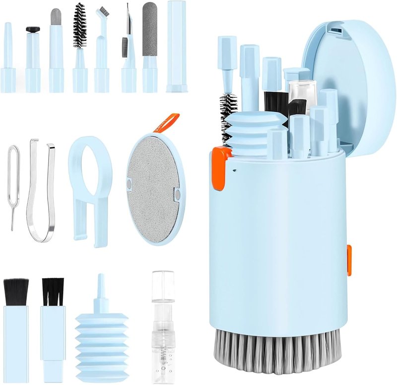 20 in 1 Electronics Cleaning Kit for AirPods, Laptops, Mobile Phones, Keyboards - Professional Screen Cleaner Kit with Microfibre Cloth, Cleaning Brushes, USB Dust Remover