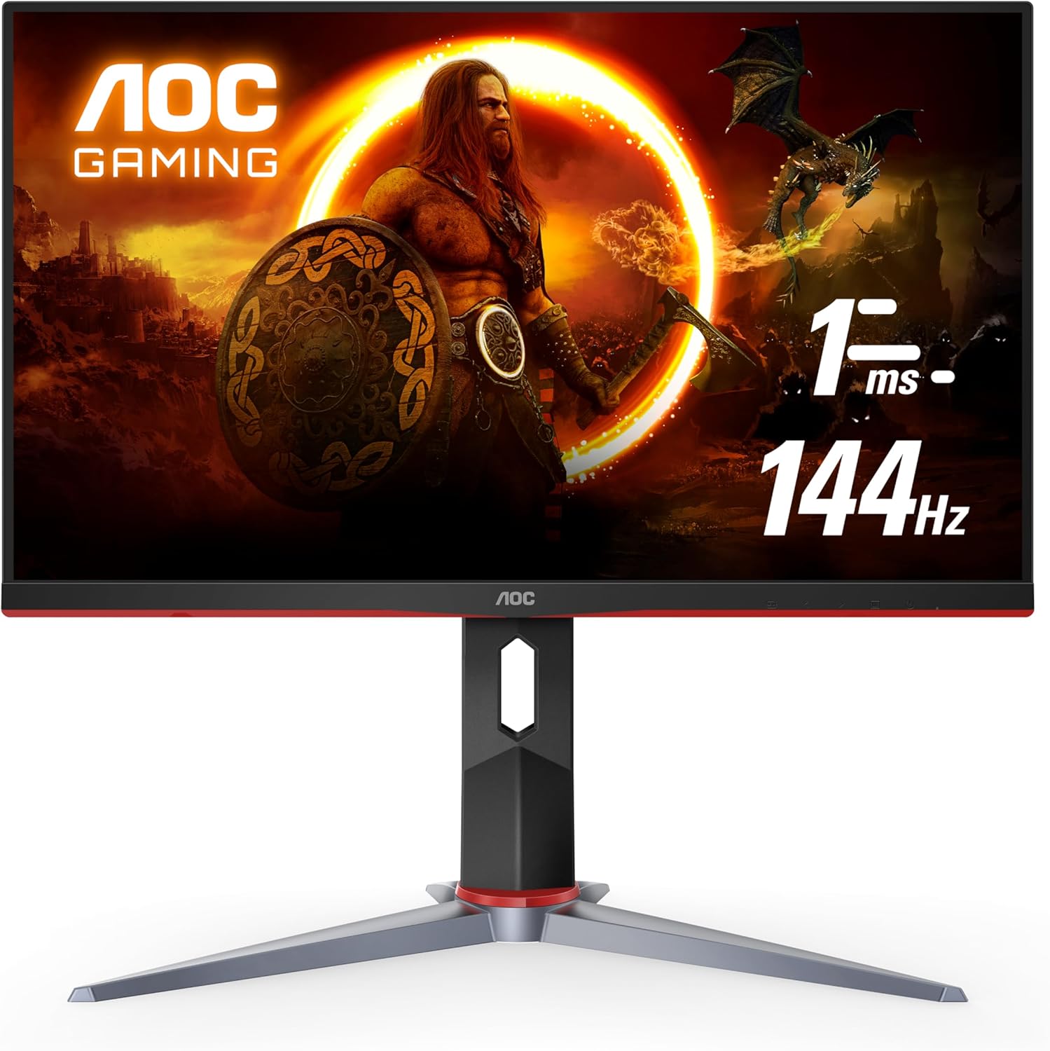 AOC CQ27G2X 27" QHD 144Hz Curved Gaming Monitor — VA 2560x1440, 1ms MPRT, FreeSync Premium, 1500R Curve, Height Adjustable