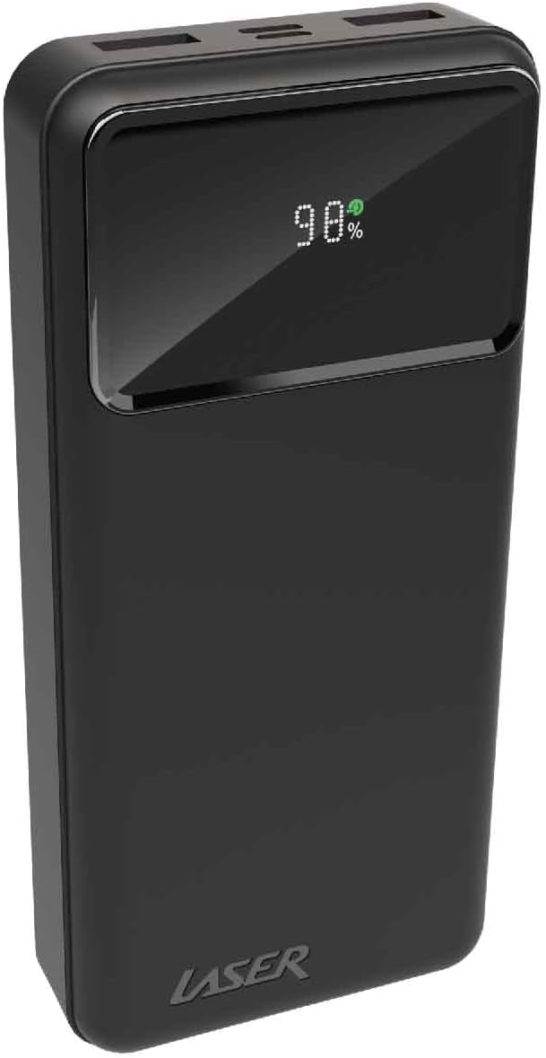 Laser 20000mAh Powerbank Portable Charger with USB-C and USB-A Output, LED Display, 3-in-1 Cable Included - Travel Accessories for iPhone15/14/13/12/Pro Max, Samsung, iPad, Tablet, Everyday and Travel