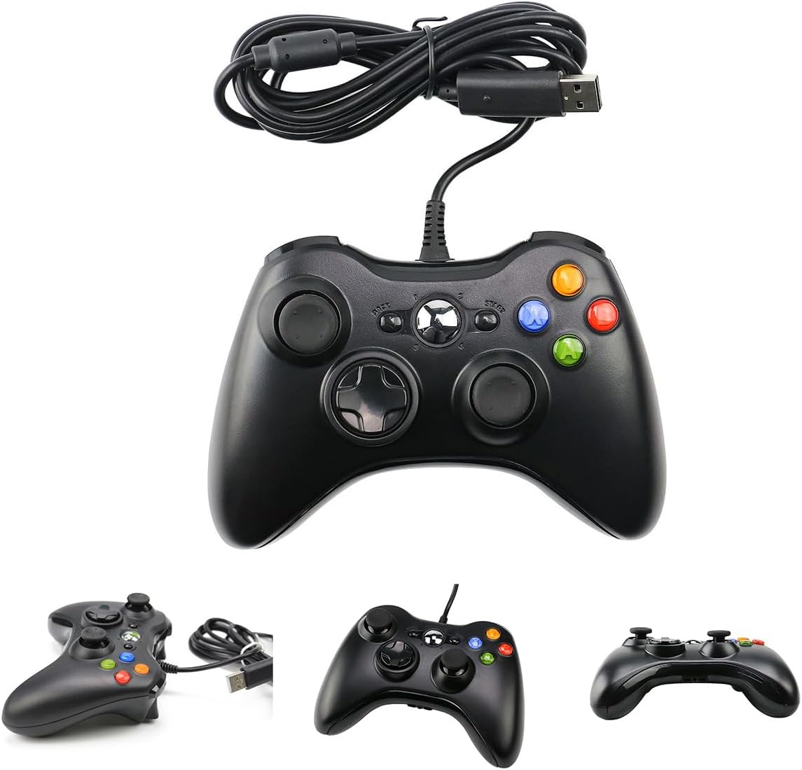 Ariv Hommey Wired Xbox 360 Controller - Dual Shock Vibration & Turbo Function | Compatible with Xbox 360/Slim & PC (Win 7-11) | Ergonomic Gamepad