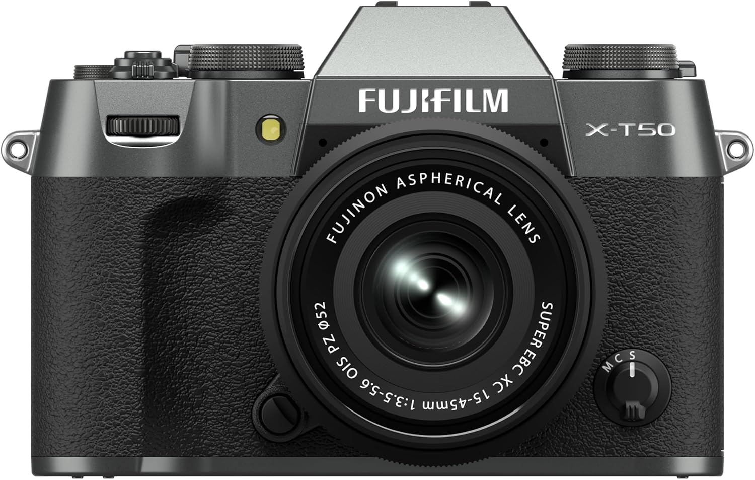 Fujifilm X-T50 Mirrorless Digital Camera, Charcoal Silver + XC 15-45mm Lens