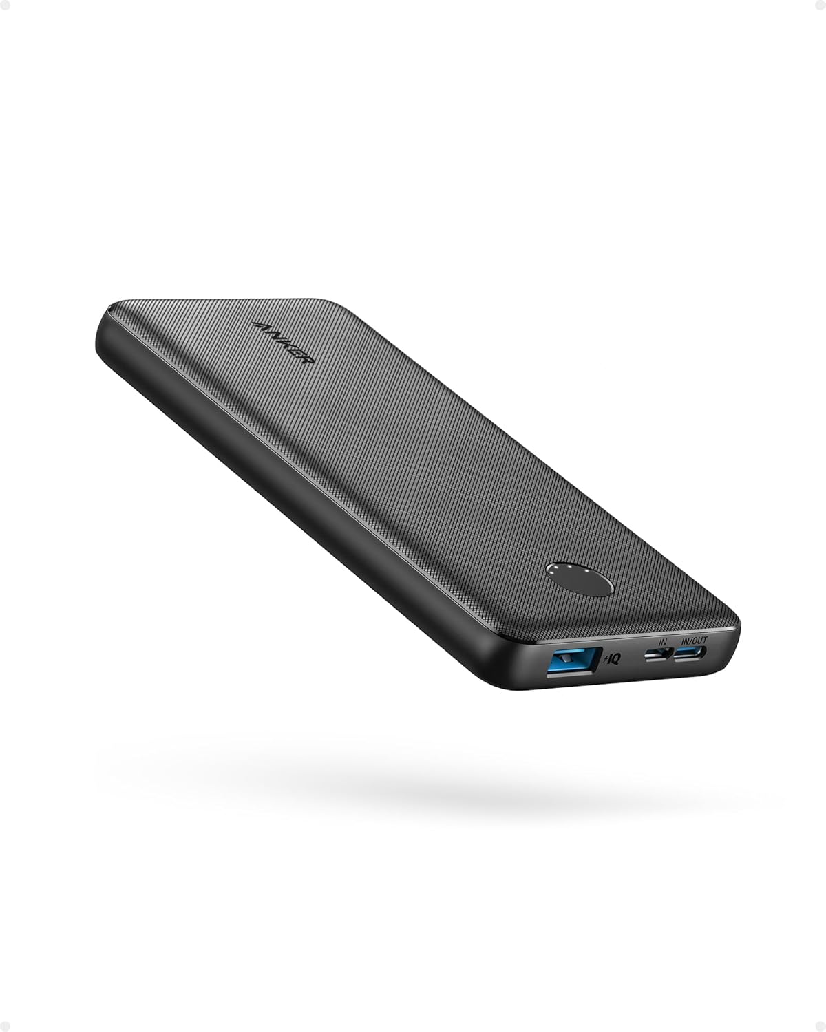 Anker Power Bank 10,000mAh Slim - Slimmest Lightest Battery Pack, USB-C In/Out