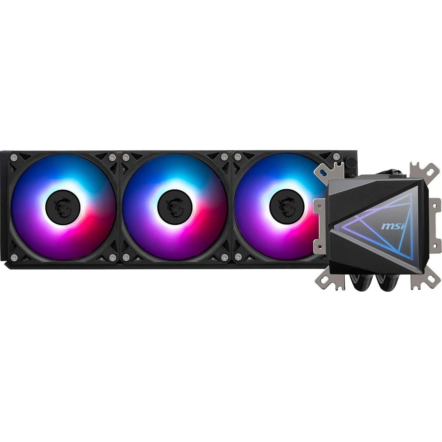 MSI MAG CORELIQUID I360 AIO CPU Liquid Cooler - Enlarged Copper Cold Plate, ARGB Blockhead & LDB Fans, Dual-Chamber Water Block, Split-Flow Radiator, 394mm, Compatible with Intel & AMD CPUs