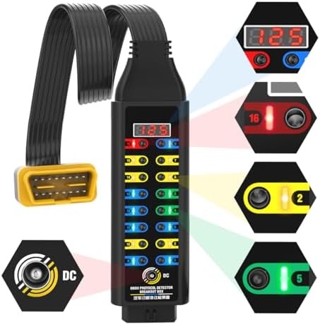 OBD2 Breakout Box Diagnostic Tool — 16-Pin CAN, LCD Display & LED Indicator, for Scanner/Multimeter