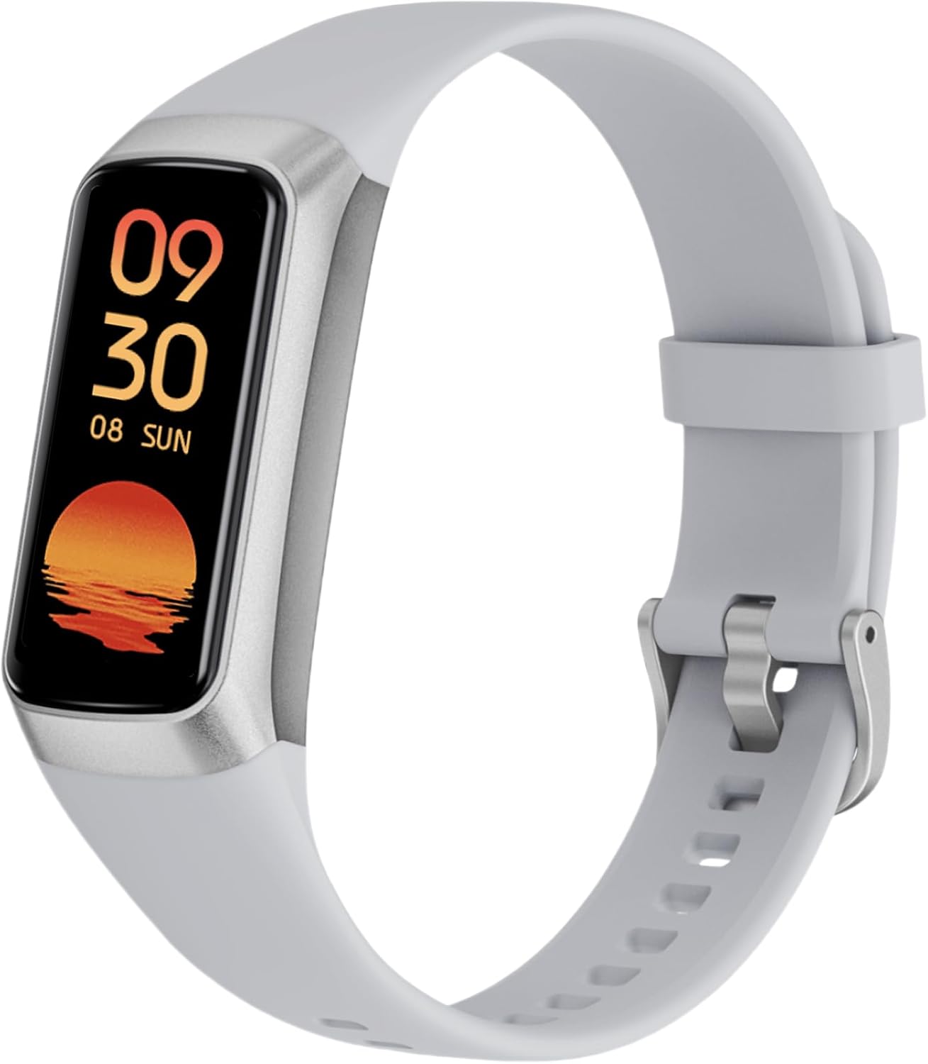 Fitness Tracker with Heart Rate Monitor, 1.1" AMOLED Screen Smart Watch, Activity Tracker, Pedometer, Sports Bracelet with Calorie Counter, Sleep Monitor, 5ATM Waterproof for Women Men (Gray)