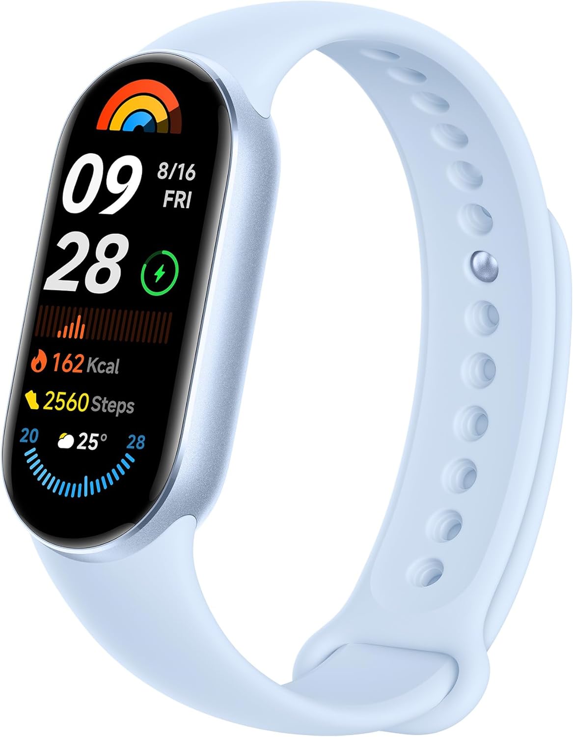 Xiaomi Smart Band 9 Health & Fitness Tracker, 60Hz Refresh Rate 1.62" AMOLED Display, 21-Day Battery Life, 150+ Sports Modes, Blood Oxygen, Heart Rate,Sleep & Stress Monitoring, 15.8g (Blue)