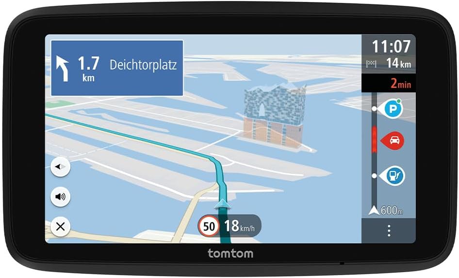 Tomtom GO Advanced Car Navigation (6 Inches, Avoid Traffic Jams Thanks to Tomtom Traffic, World Map Updates Included, Updates via Wi-Fi, Dynamic Lane Assistant, Built-in, Reversible Mount)