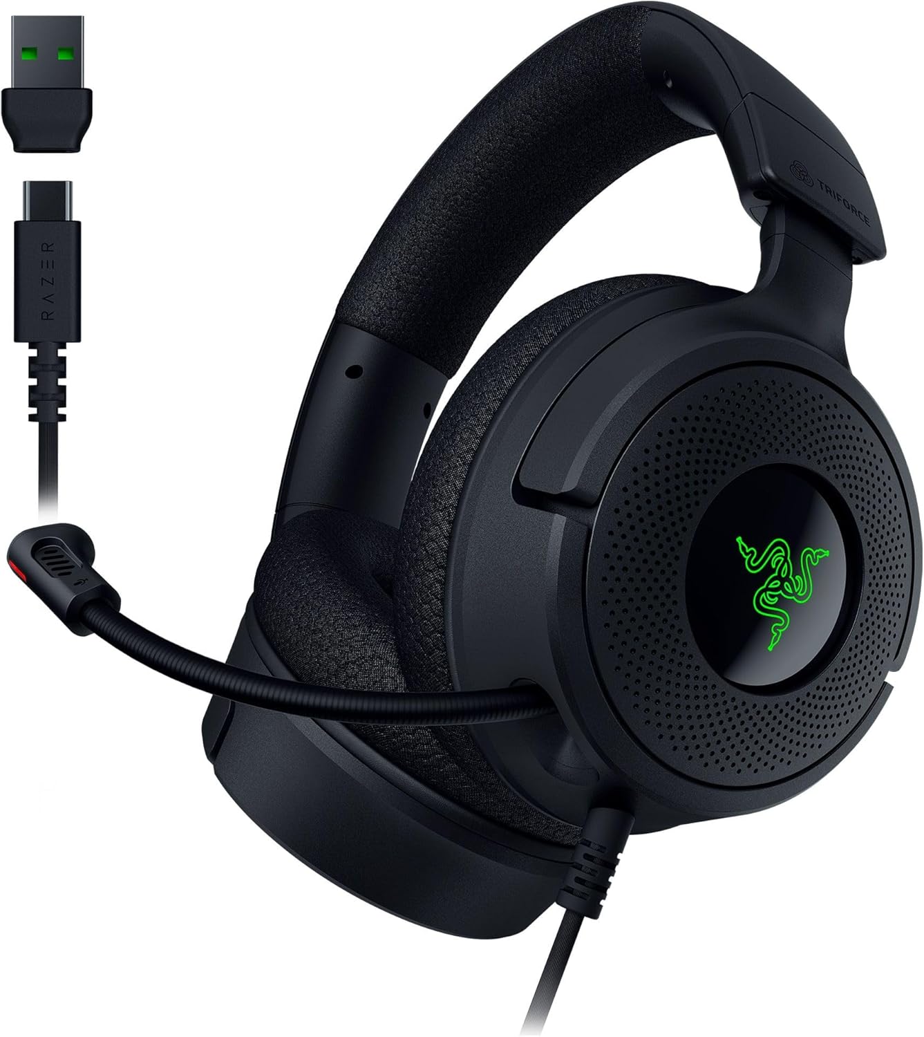 Razer Kraken V4 X Wired Gaming Headset - 40mm Drivers, Cardioid Mic, Chroma RGB, USB-C