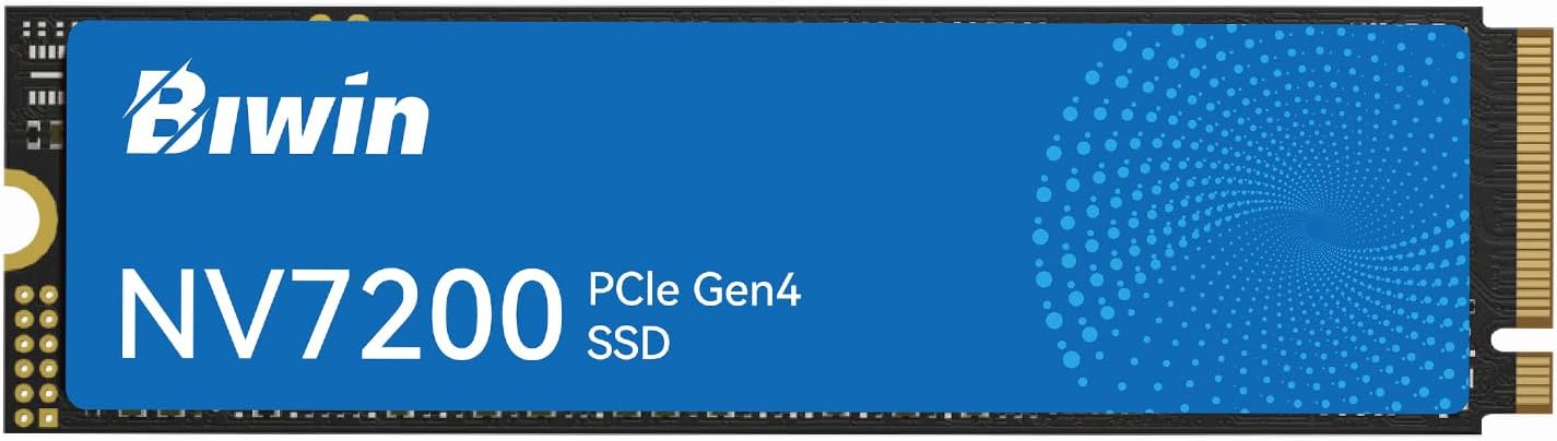 Biwin SSD PCIe 4.0 NVMe M.2 2280 Internal PC Solid State Drive for Laptop & Desktop (Read 7200MB/s | 6200MB/s, 1TB)