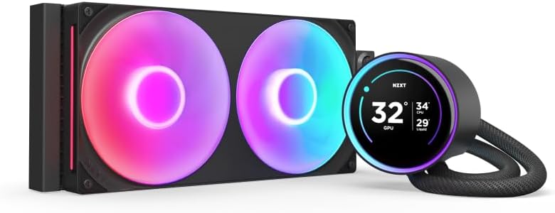 NZXT Kraken Elite 280 RGB 2024 - AIO CPU Liquid Cooler - 280mm Radiator - F280 RGB Core Fan - Customizable 2.72" IPS LCD - NZXT Turbine Pump - AMD® AM5, AM4 - Intel® LGA 1851/1700, 1200/115X - Black