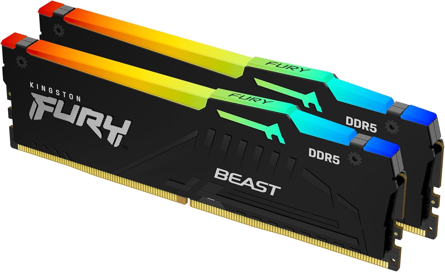 Kingston Fury Beast RGB DDR5 6000MT/s 32GB (2x16GB) Desktop Gaming Memory - CL36 EXPO/XMP