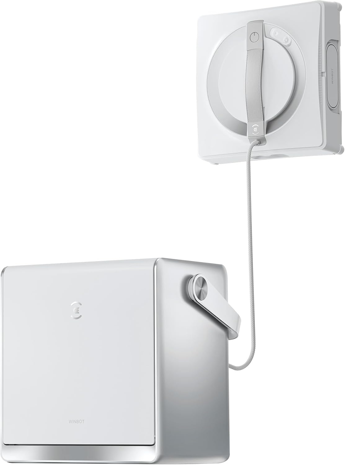 ECOVACS Winbot W2 PRO Omni Window Cleaner Robot with 2800 Pa Suction, Cross Auto-Spray, and Win SLAM 4.0 Path Planning Technology, Multifunctional Station, White