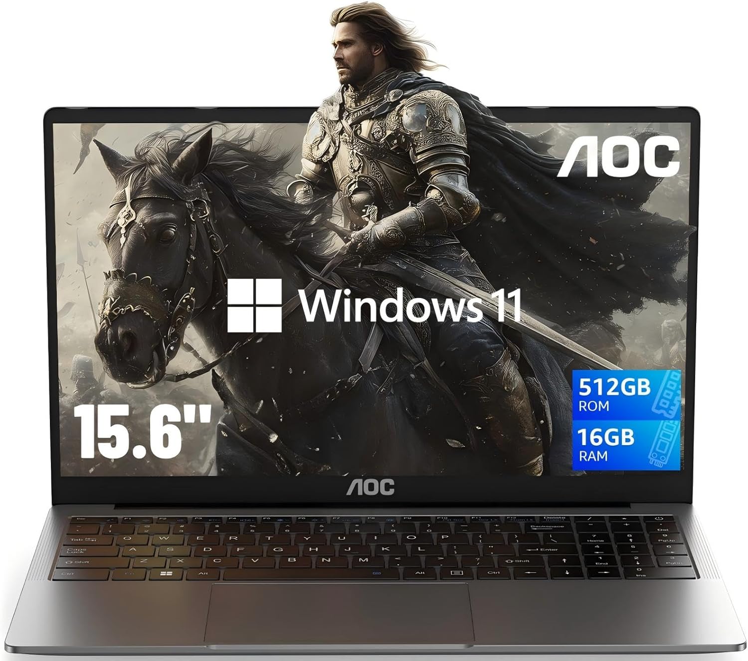 AOC 15.6" Laptop, Ⅰntel Quad-Core Processor (Up to 3.6GHz), 16GB RAM, 512GB SSD, Laptops Computer, FHD Screen, Webcam, Light&Thin, Metal Shell, HDMI, Type-C, USB3.2 (2024 Flagship)
