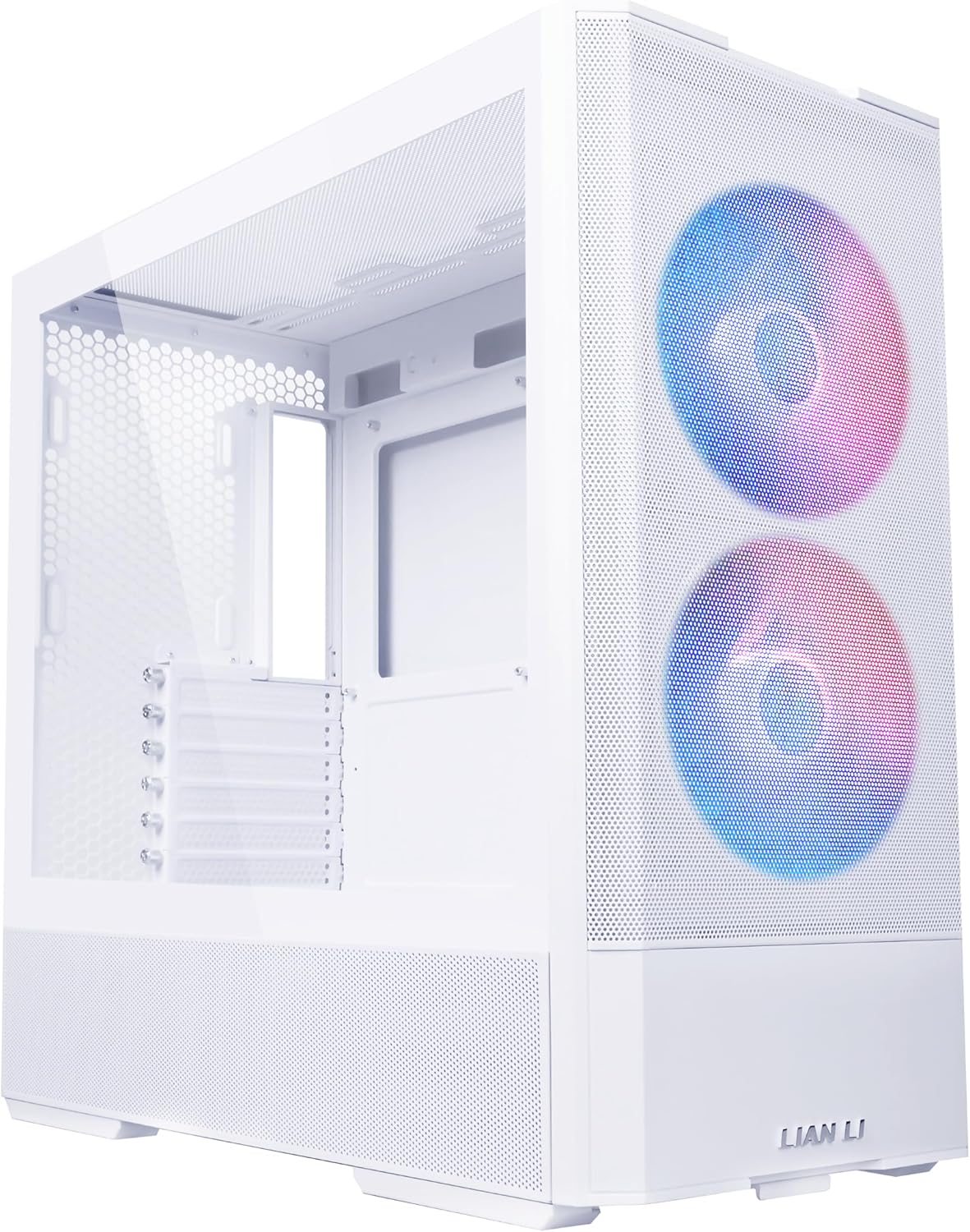 LIAN LI LANCOOL 207 Compact ATX RGB Gaming Computer Case, Airflow Optimized Mesh Panels Tower Chassis w/ 2x140mm ARGB,2x120mm PWM Fans Pre-Installed, USB Type-C Port, Tempered Glass Side Panel (White)