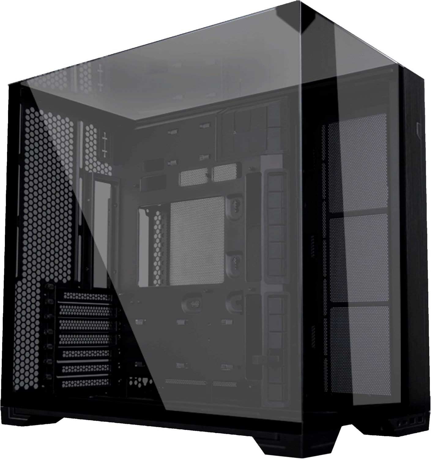 Lian Li O11 Vision Compact ATX Mid-Tower Computer Case/Gaming Cabinet - Black | Aluminium & Tempered Glass | Support ATX/E-ATX/ATX/Micro-ATX/Mini-ITX | Pre- Installed GPU Anti-SAG Bracket