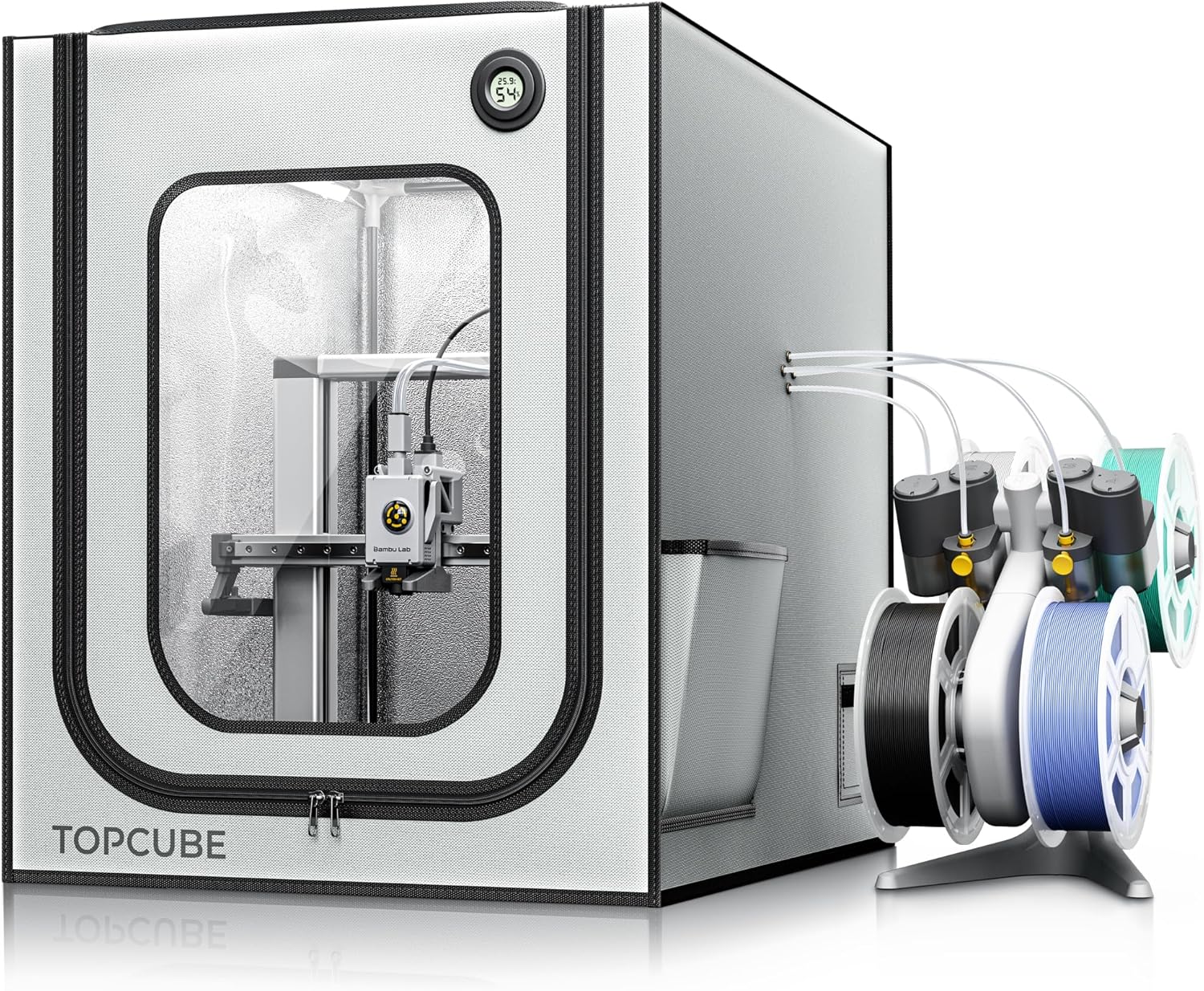 3D Printer Enclosure for Bambu Lab A1 — LED Light, Fireproof, Dustproof, Noise Reduction, 550x670x600mm