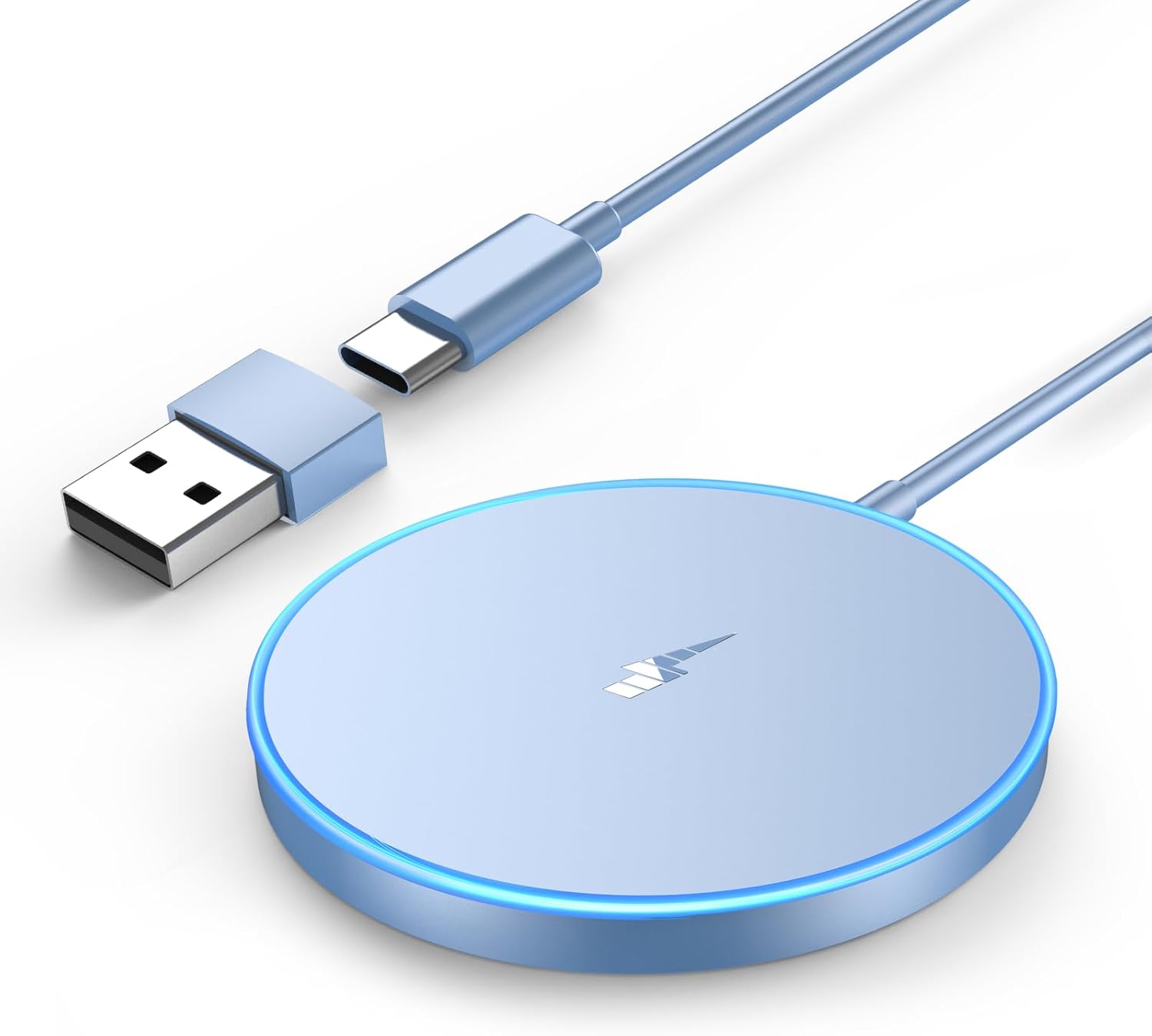 Magnetic Wireless Charger Fast Apple Mag-Safe Charger for iPhone 17 Pro Max/17 Pro/17 Air/17/16/15/14/13/12 Series AirPods 4/3/2 LED Magnet Charging Pad Mag Safe Charger with Dual Charging Ports