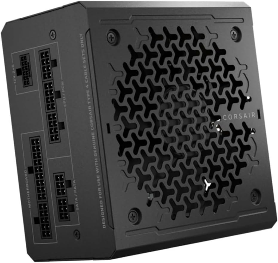 Corsair RM850e (2025) Fully Modular Silent ATX Power Supply with 12V-2x6 Cable - ATX 3.1 and PCIe 5.1 Compatible, Cybenetics Gold Efficiency, 105°C-Rated Capacitors - Black