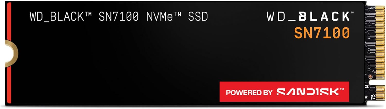 WD_Black SN7100 NVMe SSD 1TB (High-Performance Gaming Memory, up to 7,250 MB/s Read Speed, PCIe Gen4, Energy Efficiency) for Desktop, Laptop & Handheld Game Consoles