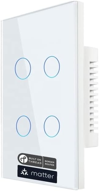 Matter Over Thread Smart Four Gang Light Switch Apple, Neutral Required(White, Four Gang Matter Over Thread)