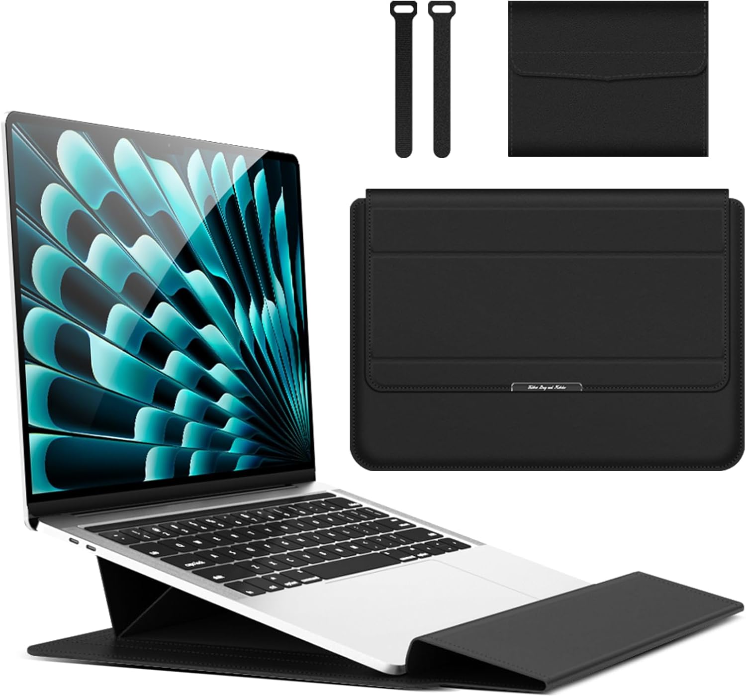 13-14 Inch Laptop Case with Stand for MacBook Air 13 M3/M2/M1 A3113 A2681 A2337, MacBook Pro 14 M4/M4 Pro/M4 Max A3112 A3401 A3185 A2992 A2918 A27 79 with Accessories Bag Black