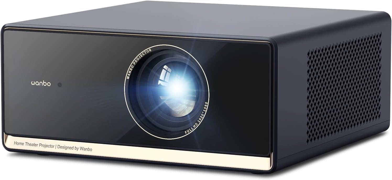 Smart Projector 4K Home Cinema Projector, Google TV/Netflix/1100ANSI, HDR10, Autofocus Keystone Correction, 2.4G+5G WiFi Bluetooth, WANBO X5 Pro Full HD 1080P Projector with 12W HiFi Speakers for