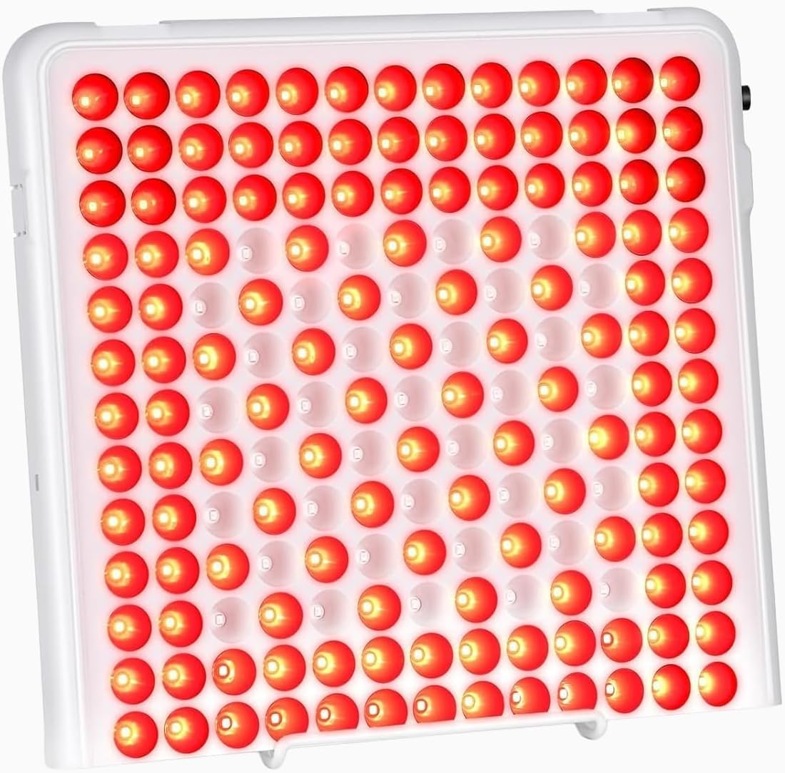 Red Light Lamp, Unegnel Infrared Lamp Combo 660nm and 850nm, 169 LEDs Red Light Lamp Face with Stand, Timer, Red Light Panel for Face, Neck, Body, Muscle, Back