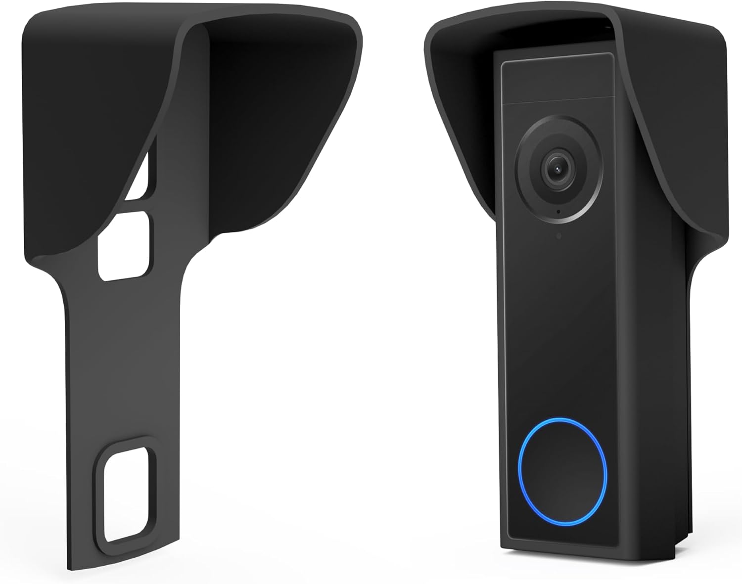 No Drill Rain Cover Compatible with Eufy C30 C31 Doorbell Hood Anti-Glare Protection Weather Protector Rain Shield No-Drill Made in UK