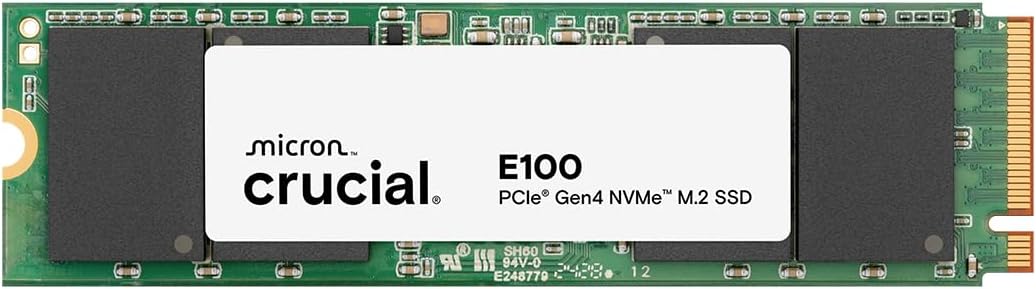 Crucial E100 1TB PCIe Gen4 NVMe M.2 SSD Internal, Up to 5000MB/s, Compatible with Laptop and Desktop - CT1000E100SSD8