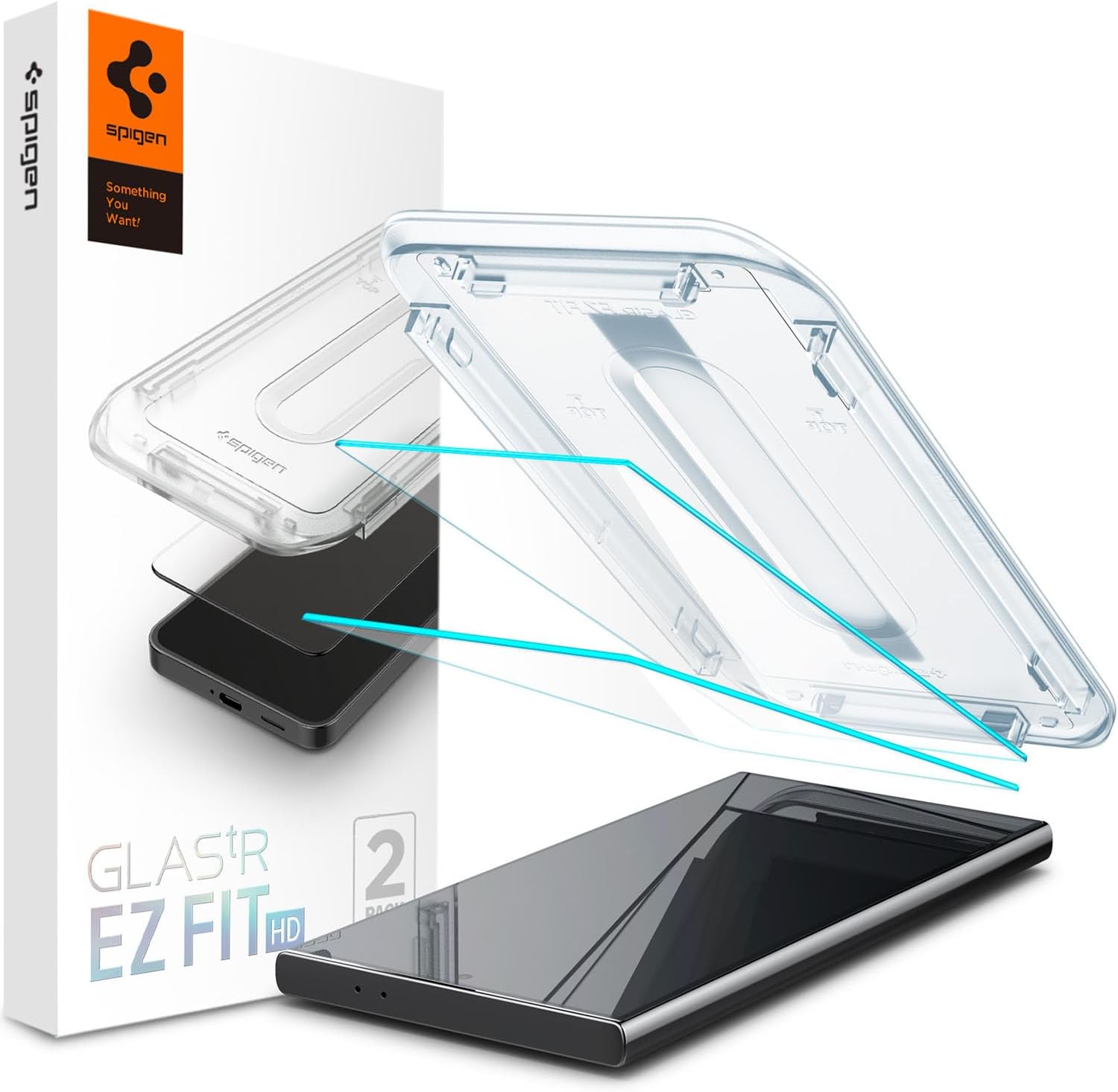Spigen EZ Fit Tempered Glass Screen Protector for Samsung Galaxy S25 Ultra - 2-Pack, 9H