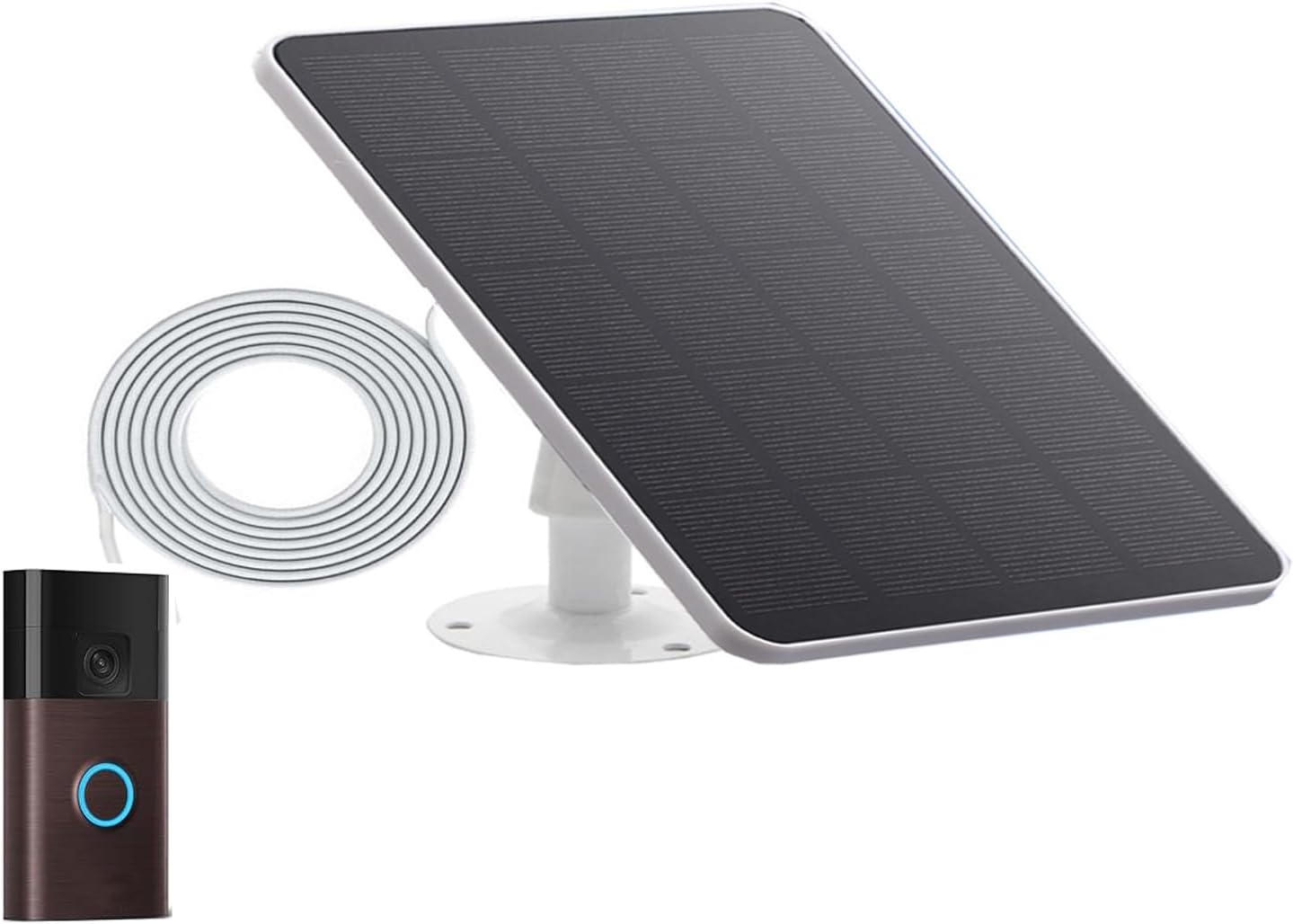 Solar Charger for Ring,Video Doorbell (2nd Generation - 2020 Release) White