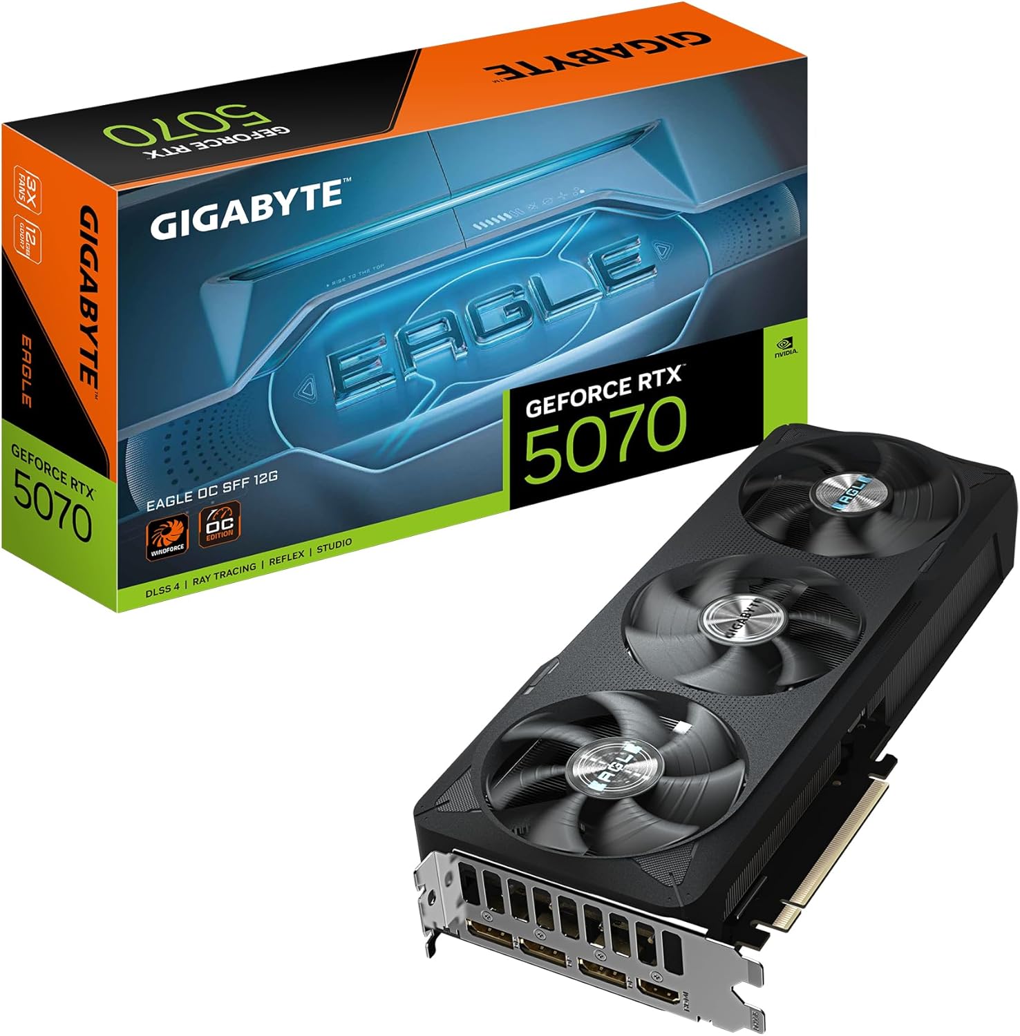 Gigabyte GeForce RTX 5070 Eagle OC SFF 12G Graphics Card — 12GB GDDR7 192-bit, PCIe 5.0, 2587MHz Core Clock, GV-N5070EAGLE OC-12GD