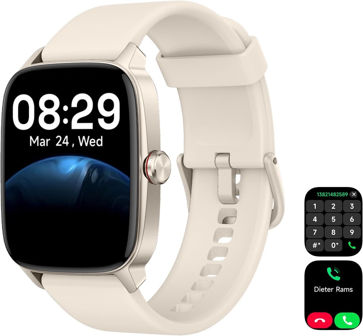 Smart Watch for Men Women, IP68 Waterproof, Bluetooth Calling, Fitness Tracker, Sleep Monitoring, 1.85'' DIY Dial, AI Built-in, 100+ Sports Modes, 7 Days Battery, Smartwatch for Android iPhone