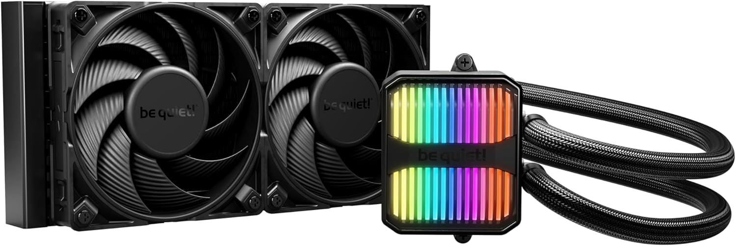 be quiet! Silent Loop 3 240mm CPU AIO Liquid Cooler | 2 Silent Wings 4 120mm PWM High-Speed Fans | Quiet Performance | 6-Pole Motor | Discreet ARGB Lighting | Refillable | Black | BW024
