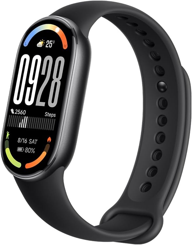 Xiaomi Smart Band 10 Fitness Tracker, 1.72" AMOLED Display, 21-Day Battery Life, 150+ Sports Modes, Heart Rate & Sleep Monitoring, Electronic Compass, 5ATM Waterproof, 2-Year Warranty – Black