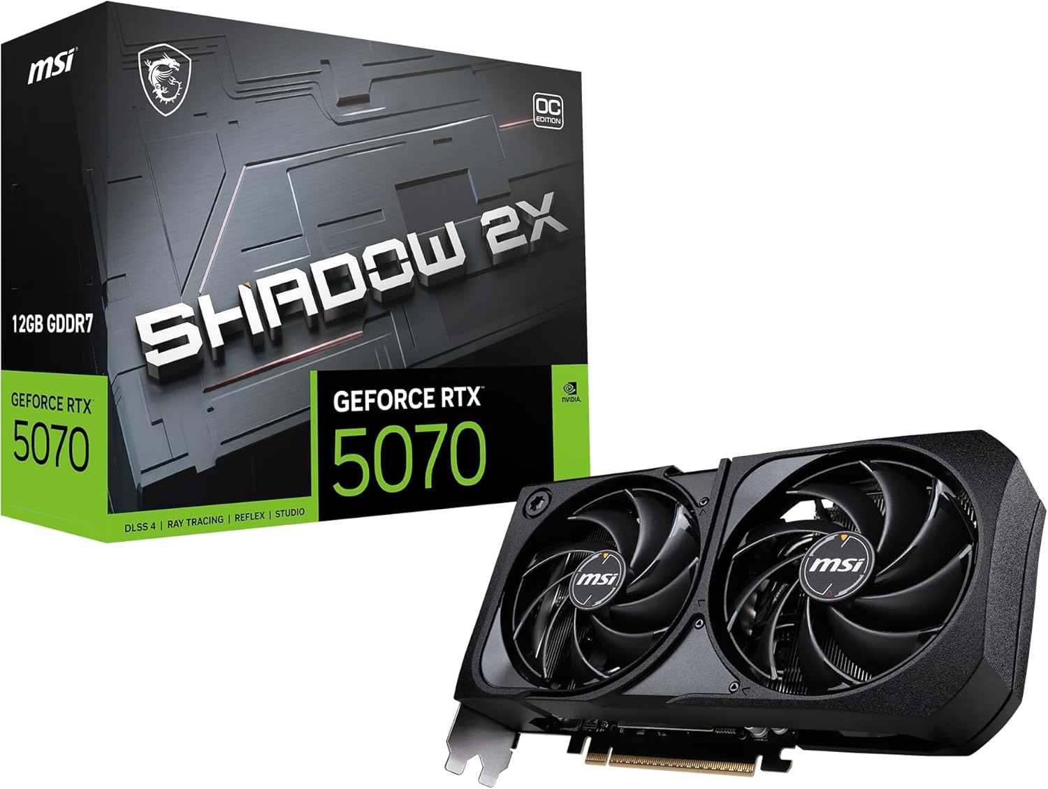 MSI RTX 5070 12GB Shadow 2X OC Graphics Card — 12GB GDDR7 192-bit, PCIe 5.0, NVIDIA Blackwell Architecture