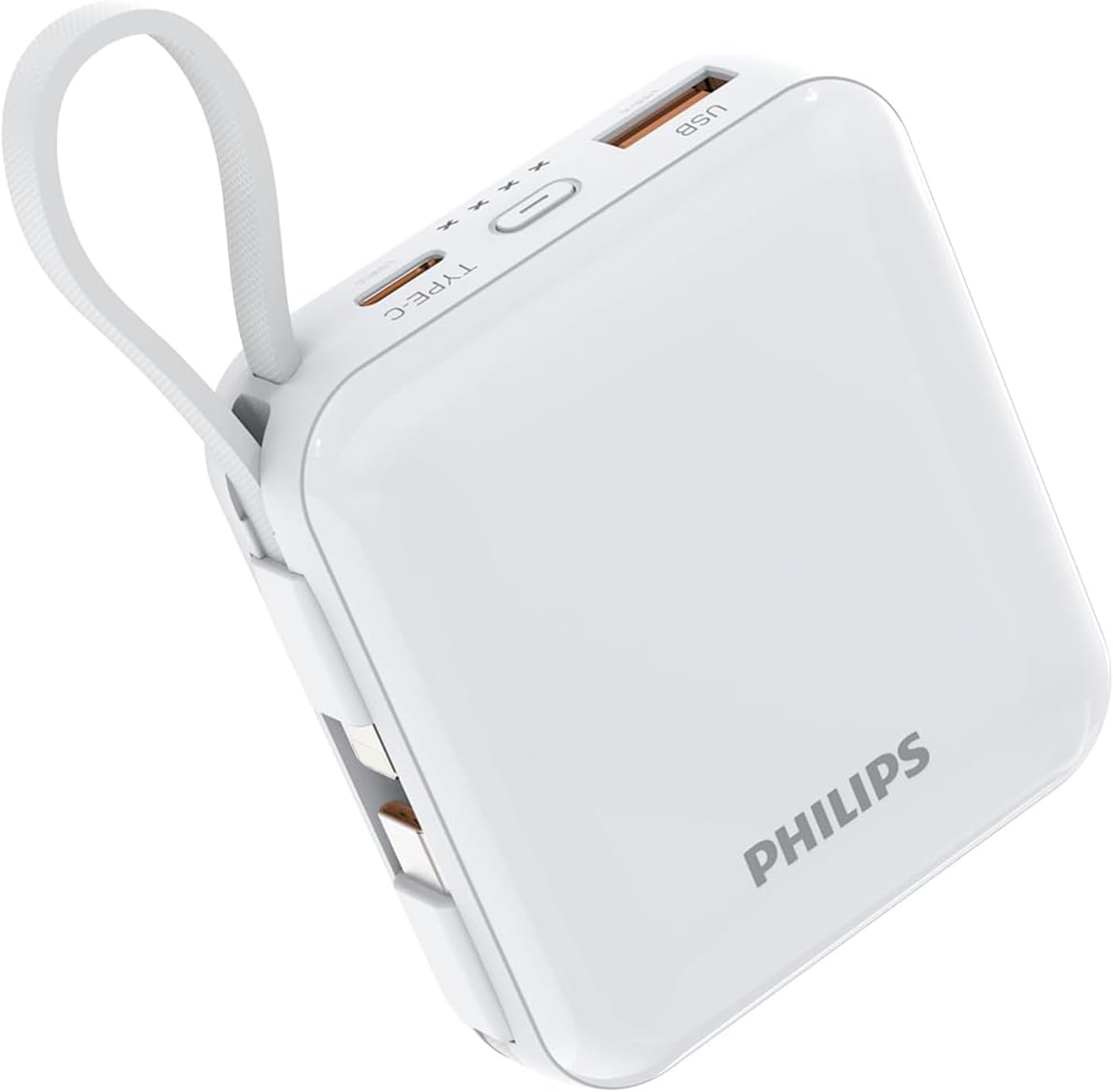 PHILIPS 22.5W Power Bank 2 in 1 | Pocket Size| 10000mAh Laptop Portable Charger with Built-in USB-C USB-L Cable, PD Fast Charging Battery Pack for iPad iPhone 17 Air 16 15 14 Pro MaxSamsung S25 S24