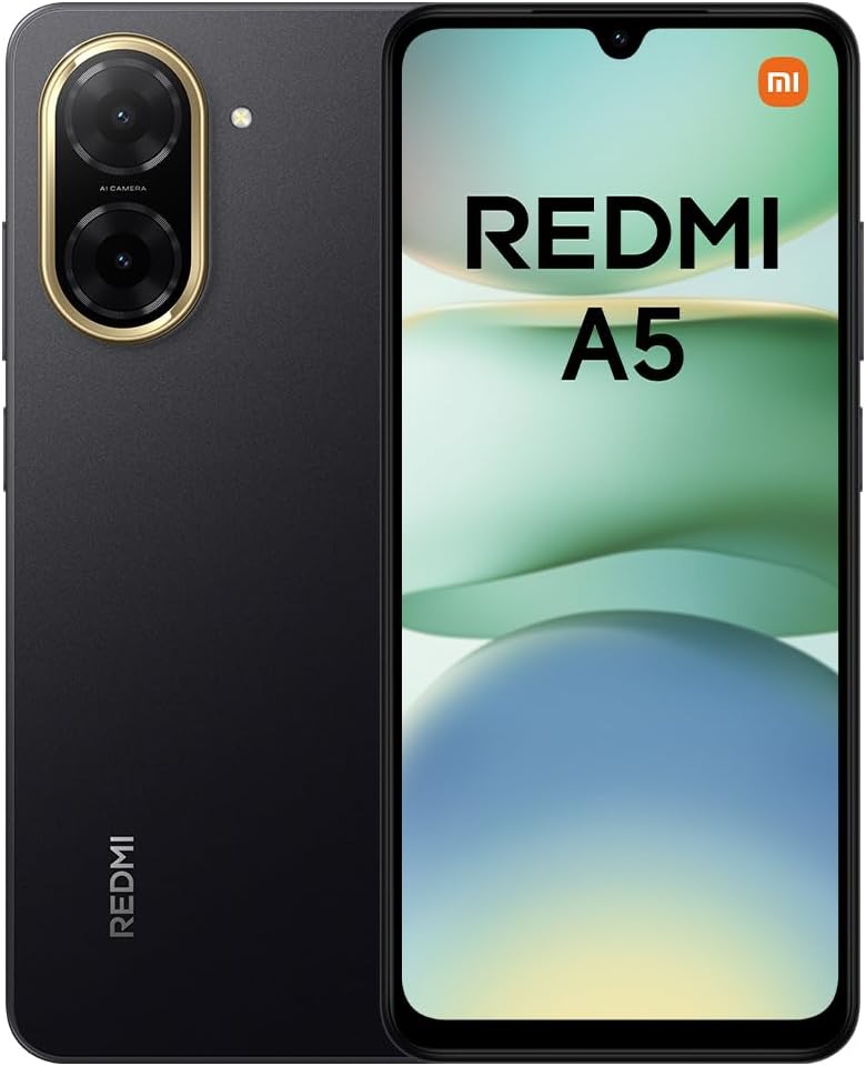 Xiaomi Redmi A5 Smartphone – 3GB+64GB, 6.52" HD+ Display, 5000mAh Battery, Android 13 Go Edition, Dual SIM – Black