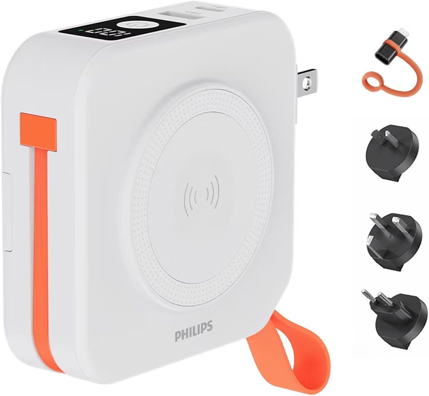 PHILIPS Power Bank Wireless 10000mAh 22.5W Built-in Cable 3 in 1 Portable Battery Pack Magnetic Universal Travel Charger Fast Charging Adapters Compatible with iPhone 17 Magsafe Airpod iWatch (V2.0)