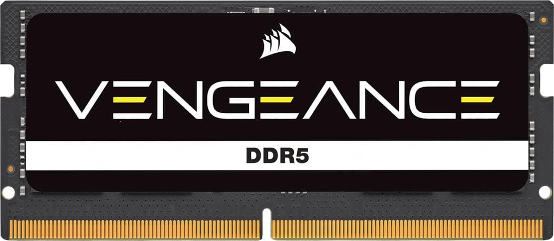 CORSAIR Vengeance SODIMM DDR5 RAM 24GB (1x24GB) 5600MHz CL48-48-48-90 1.1V Intel XMP 3.0 Laptop Memory – Black (CMSX24GX5M1A5600C48)