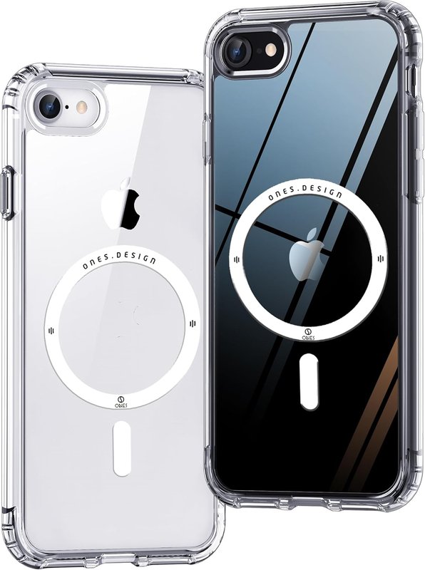 ONES for iPhone SE3 SE2 / 8/7 Case Clear, Compatible with MagSafe, Military Grade Drop Protection, Scratch-Resistant, Shockproof Slim Magnetic Phone Case for iPhone SE (2022 2020), Transparent