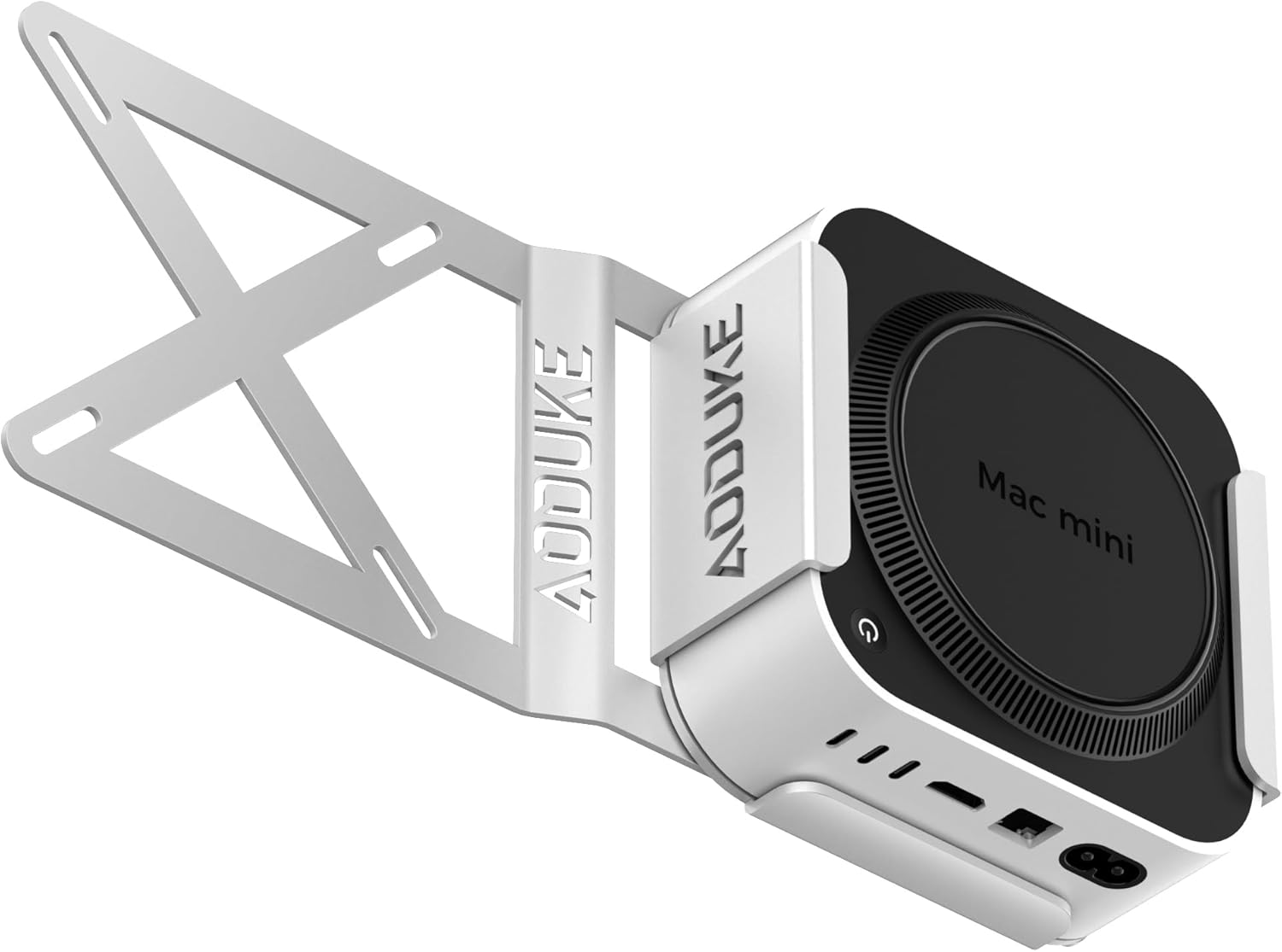 Aluminum Alloy Mac mini M4 VESA Bracket, Mac mini 2024 Dock Stand, Mac mini M4 Pro VESA Monitor Arm Extension Plate, Compatible with 75X75/100X100MM Hole Distance-BW-MAX2