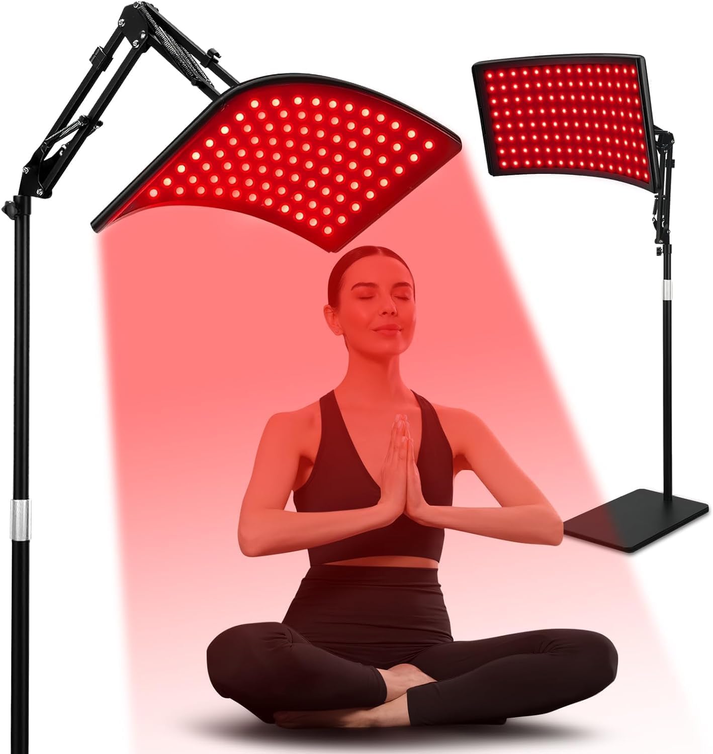 Red Light Therapy Curved Panel — 160 LEDs (320x 660nm + 160x 850nm) with Stand & Timer for Rooms, Living Rooms & Gyms