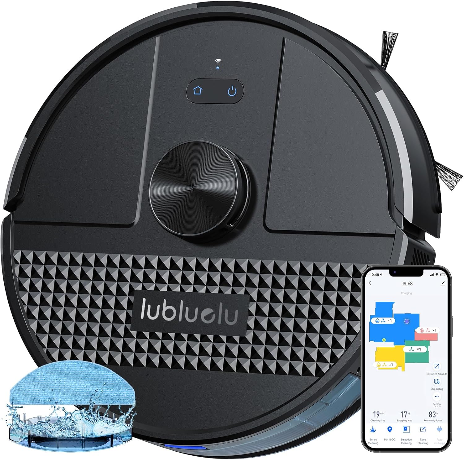 Lubluelu 4500Pa Robot Vacuum Cleaner with Mop Function 3-1, Laser Navigation and 54 dB Anti-Siphon Technology