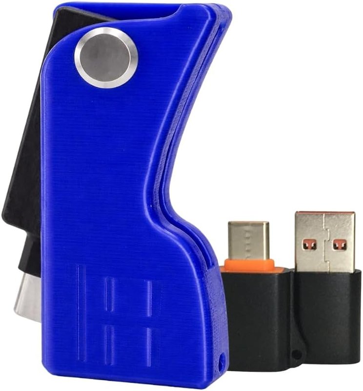 Yubikey Case with Key Ring and Adapters Compatible with YubiKey 5 NFC and 5C NFC, Shock Protection, Yubico Case, Cover | Case Cover (No Security Key Included), blue, Estándar Para Yubikey 5