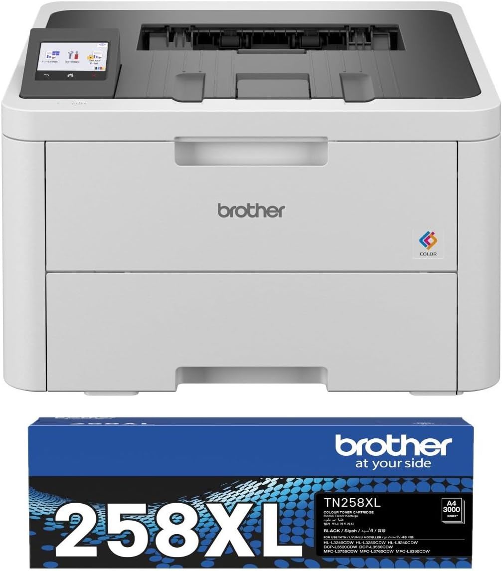 Brother HL-L3280CDW Colour Laser Printer with High Yield Black Toner (Up to 3000 Pages)
