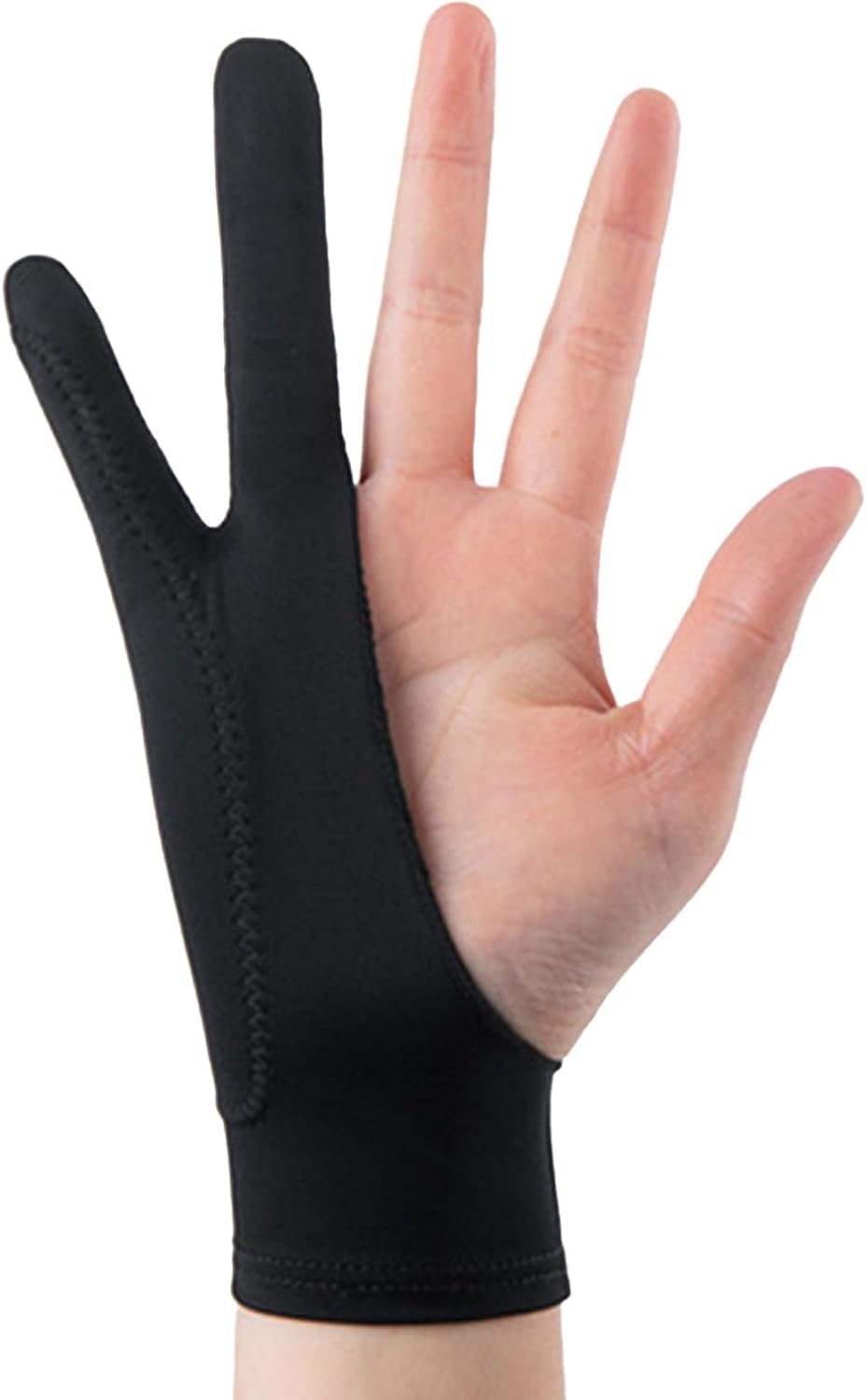 Premium Black Tablet Drawing Glove Artist - Anti Stain, Breathable 3-Layer Design with 2 Finger Support Sketching and Painting on Screens Ideal Digital Creative (M)