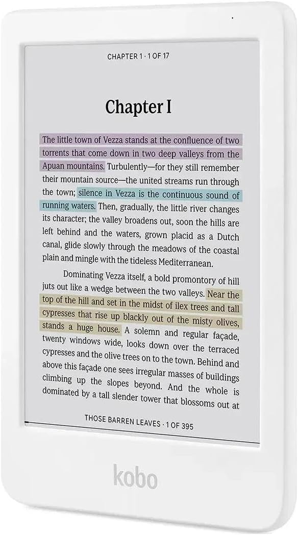Kobo Clara Colour | Colour eReader | 6” Glare-Free Colour E Ink Kaleido 3 Display | Dark Mode Option | Waterproof | Audiobooks | 16GB of Storage | White