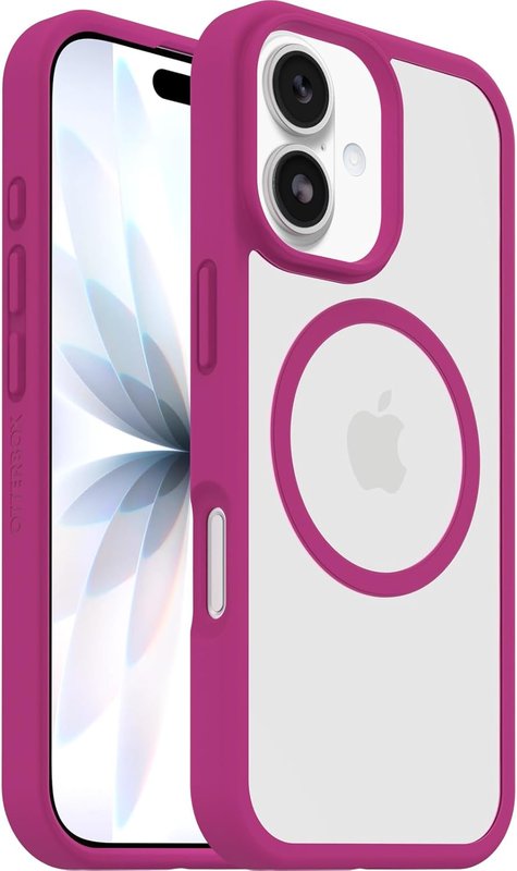 OtterBox React Series MagSafe Case for iPhone 17, Shockproof, Drop Proof, Ultra-Slim, Protective Thin Case, Tested to Military Standard, Clear/Pink