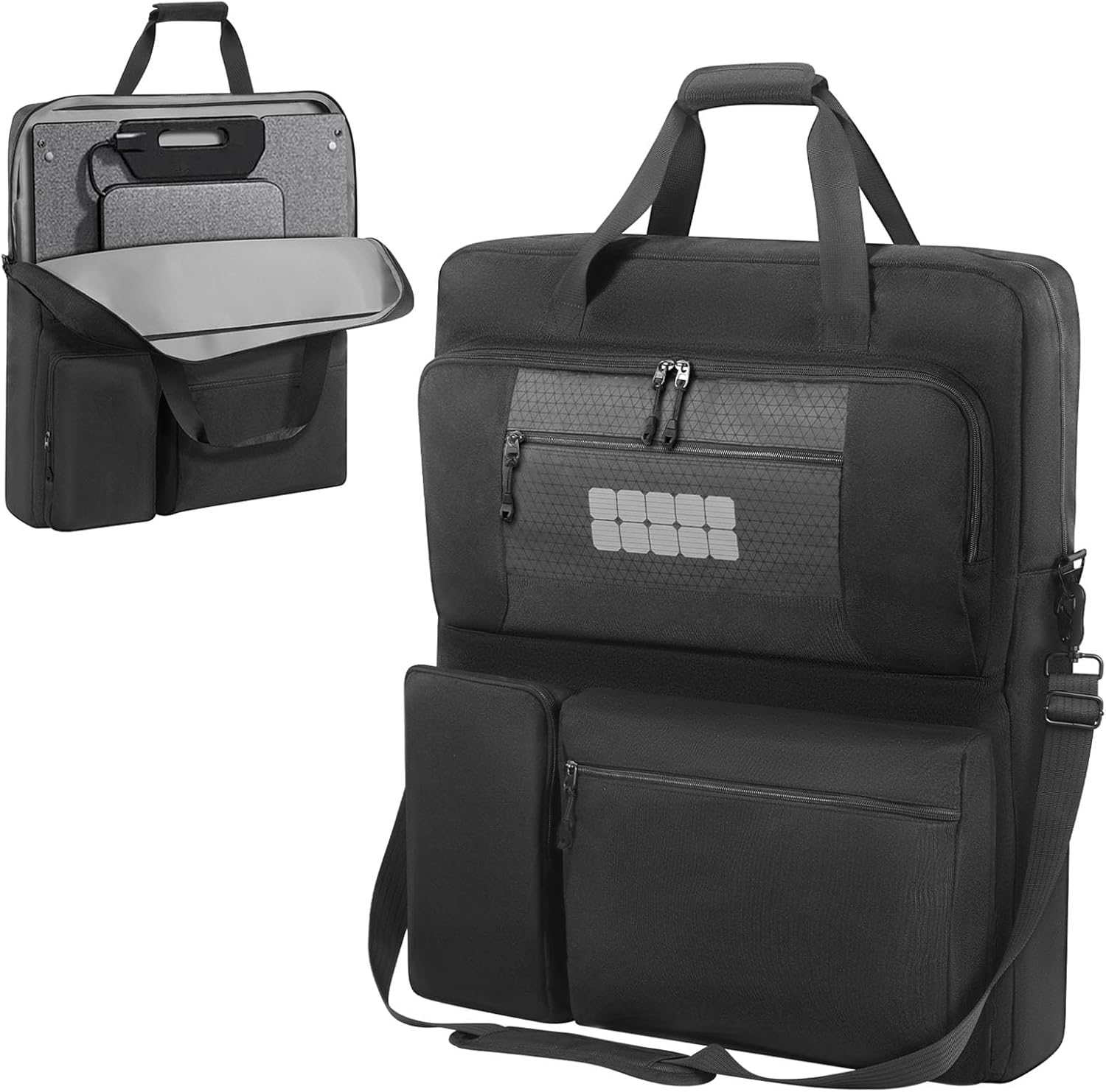 Travel Tote Bag Compatible with ECOFLOW/BLUETTI/Anchor Portable Solar Panel Storage Bag with Pockets and Shoulder Strap